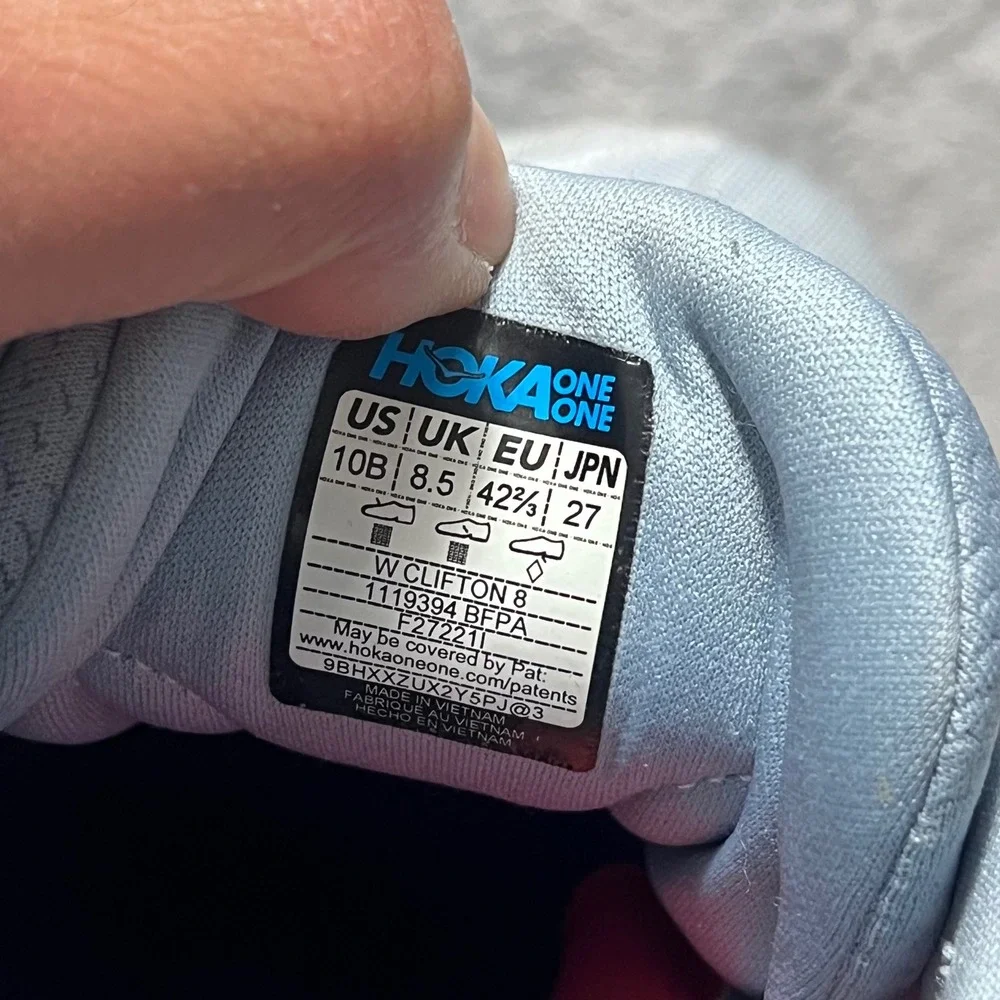 Hoka One One Clifton 8 Womens Running Shoes 10 Blue Fuchsia 1119394 BFPA